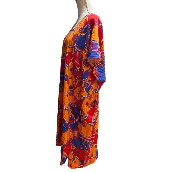 ModCloth My Chillest Thrill Kaftan Dress In Vibrant Multicolor Size S - Picture 5 of 6